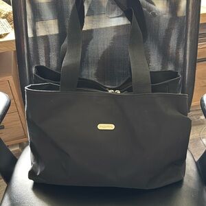 Bagallini Large Canvas Tote bag Womens Black/Chartreuse Travel organization
